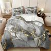 Luxury Gold Foil Marble Duvet Cover Set (1 Duvet Cover & 1/2 Pillowcase) Modern Abstract Bedding Set Bedroom Decor