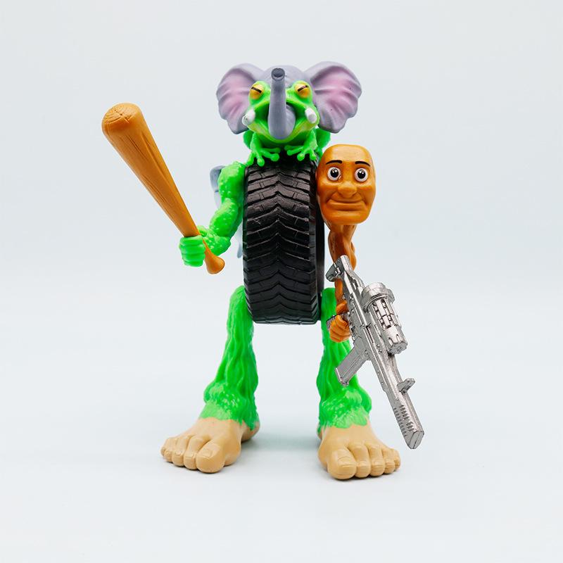 Italian Brainrot Figure Figurines Tung Tung Tung Sahur Tralalero Tralala Abstract Combination Models Toy Desktop Ornaments