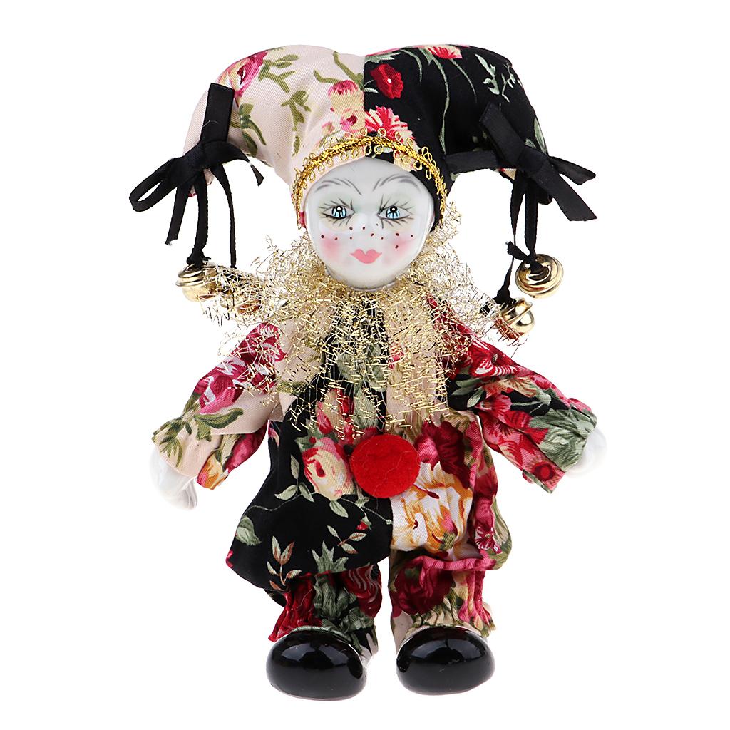6 Inch Italian Doll Porcelain Clown Figures Artware Fit for Valentine Gift, Desktop Decor