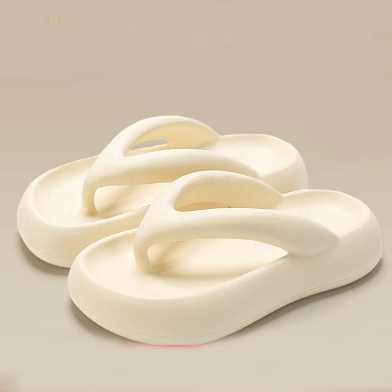 Fashion Thick bottom flip flops for women's summer 2025 new height increasing anti slip beach sandals beach slippers for outdoor wear