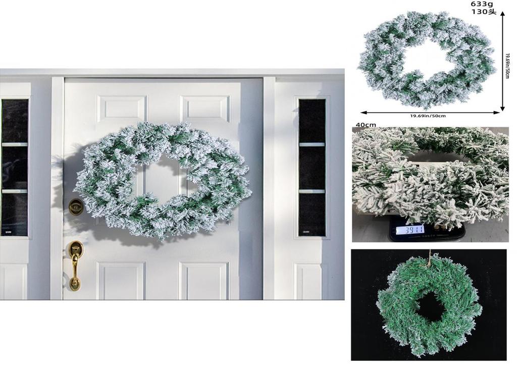 Wholesale 2023 New Christmas Wreath With Snowy Pvc Vine For Decoration In Shopping Mall And Window Display Small Medium And Large Sizes