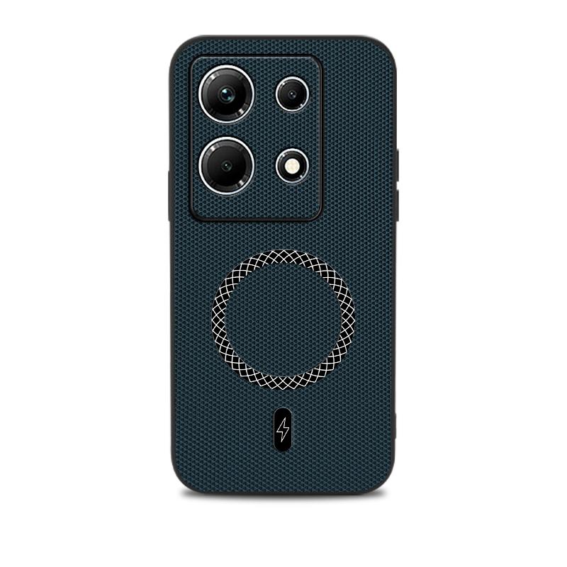 For Infinix Note 30 Lens Guard Magnetic Phone Case For Infinix Note 30 Slim Leather Texture Wireless Charging Protector Cover