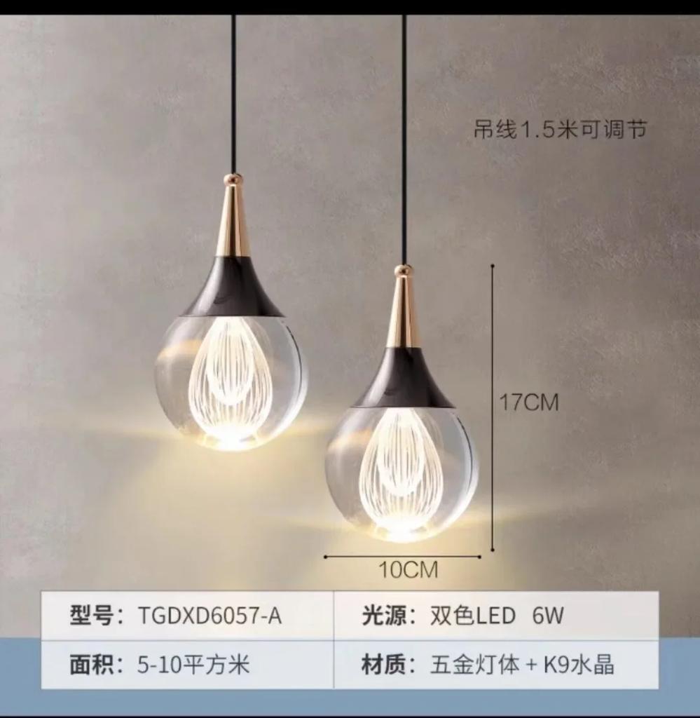Europe Restaurant Decor Crystal Led Ball Pendant Light Sconce Night Lamparas Bedroom Kitchen Chandelier Lamp Dining Room Lights