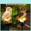 Solar Owl Led Garden Light With Resin Design For Outdoor Landscape Decoration