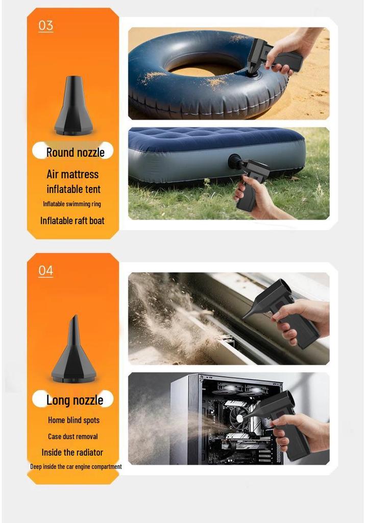 13 Turbo 10,000 RPM Brushless Motor Handheld Blower: Powerful Fan for Dust Removal & Camping
