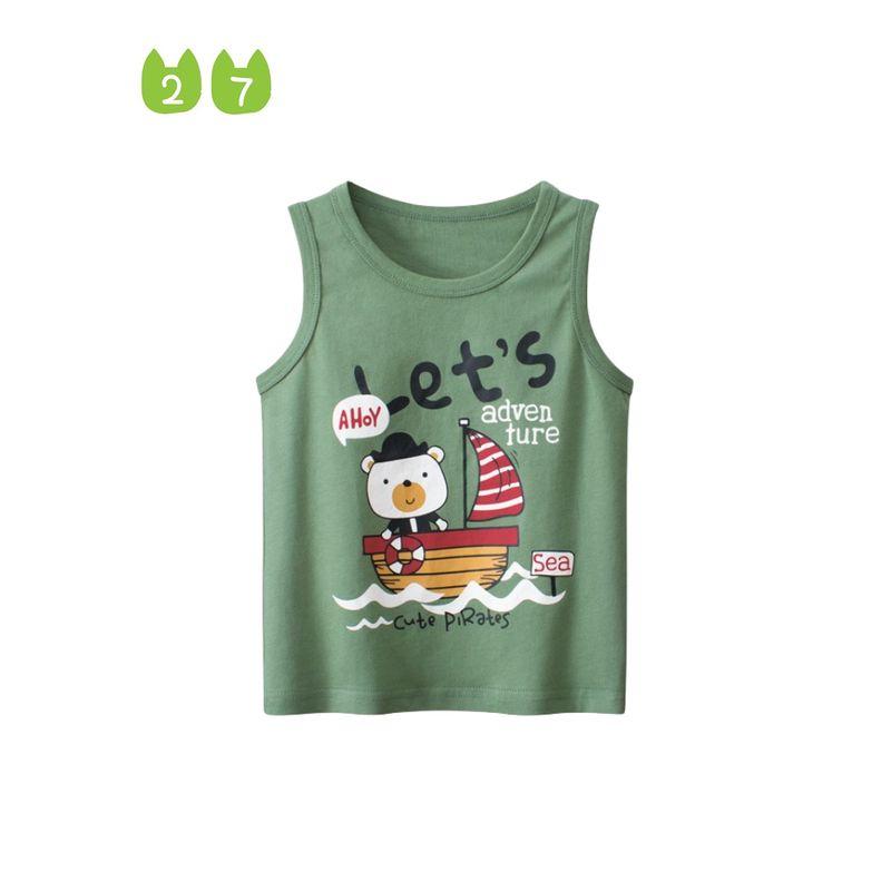 27Kids Children's Clothing Kids I-Shaped Vest Sleeveless for Boy Tops Pure Cotton Summer Sailing Clothes Baby Boys' Waistcoat