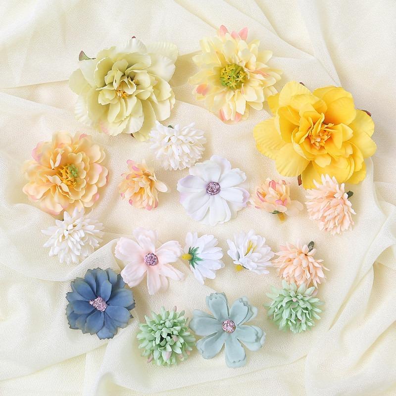 Artificial Flowers Rose Fake Flowers Head for Home Decor Wedding Bouquet Decoration Party Supplies Craft Gifts Garland Accessory