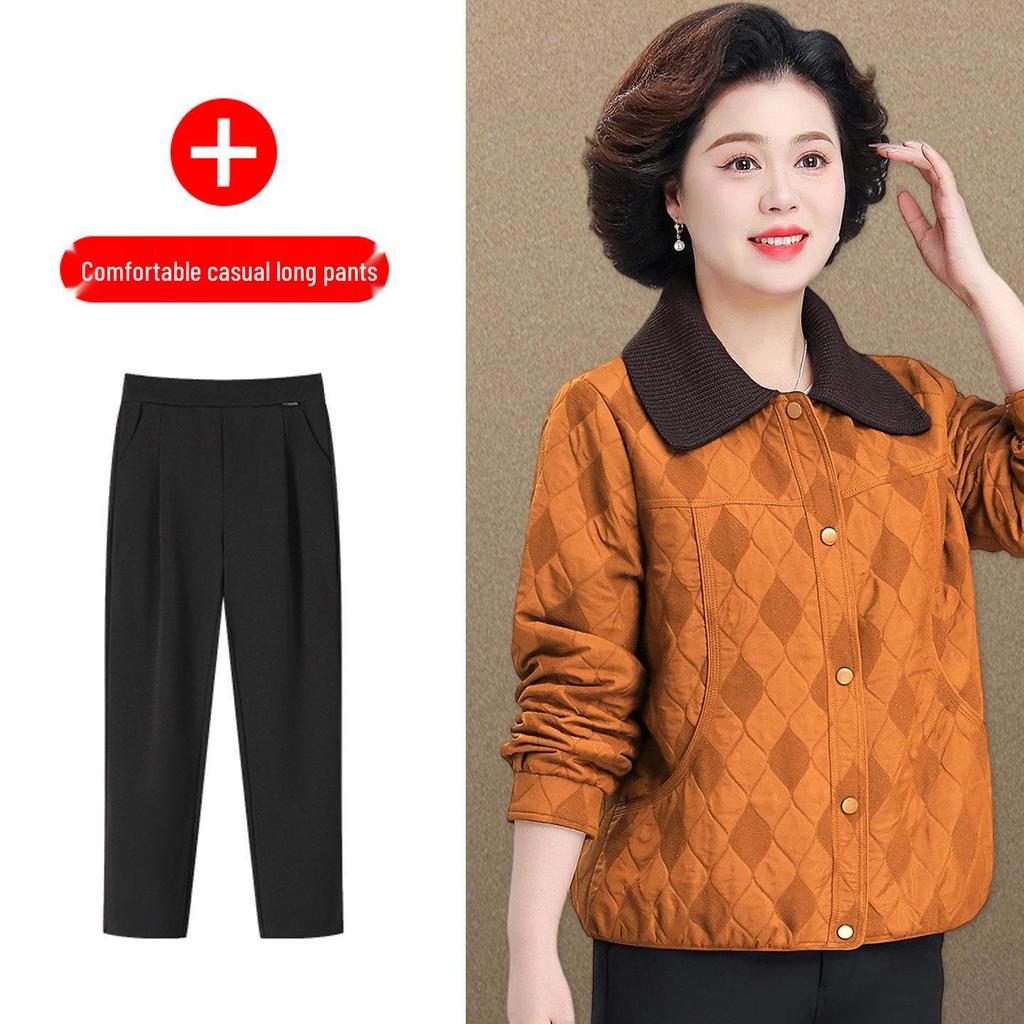 Mom's Stylish Lightweight Jacket for Middle-aged & Elderly Women - Spring & Autumn Casual Short Outerwear
