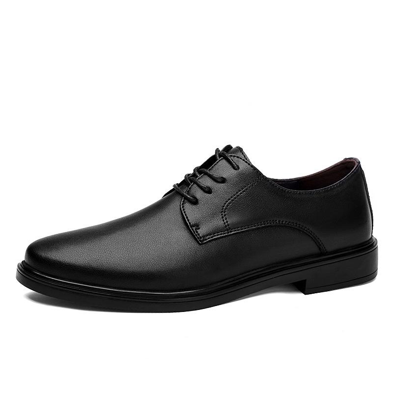 Men s Autumn Lace-up Hollow Leather Casual Shoes - Breathable & Soft Sole 39
