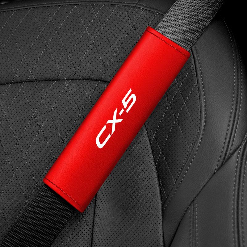 Car Styling Seat Belt Cover Leather Seatbelt Shoulder Strap Protector Pads For Mazda CX-5 CX5 2013-2019 2020 car Accessories