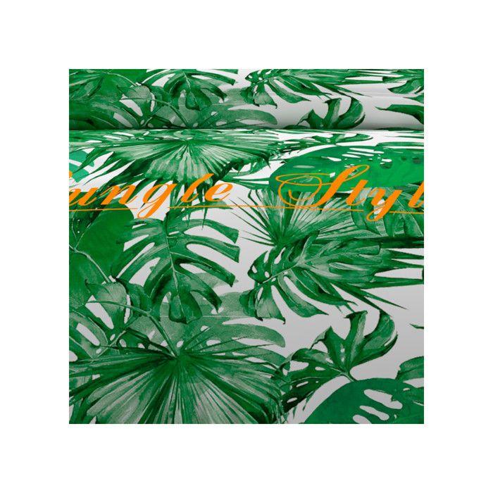 Parure housse de couette en coton 57 Fils/cm2 260x240 cm NOUMEA Vert et Blanc par Soleil d'ocre