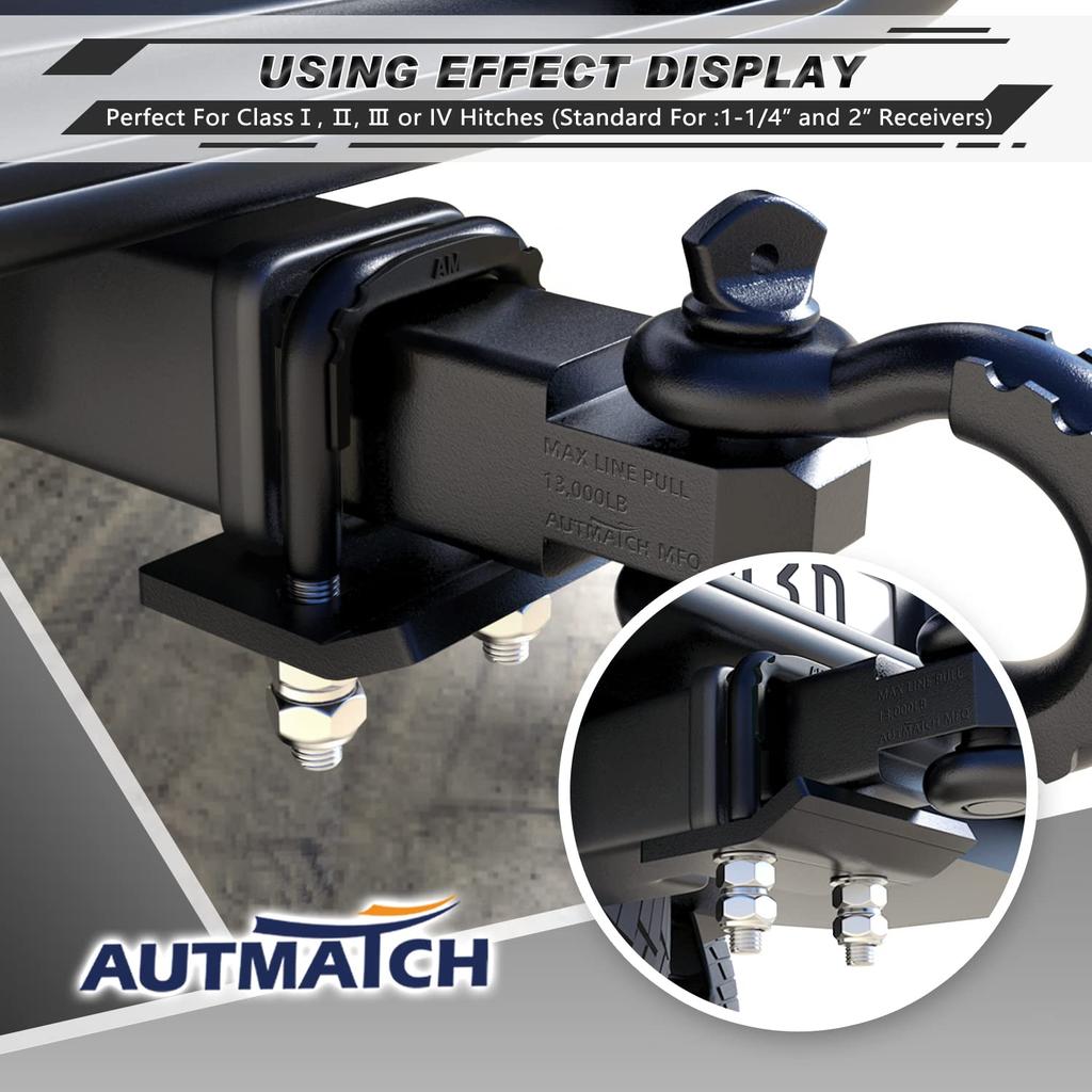 AUTMATCH Hitch Tightener Anti-Rattle Clamp, Heavy Duty Hitch Stabilizer for 1.5" and 2" Trailer