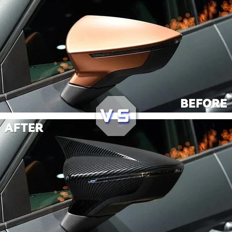 1 Pair Car Side Door Rear View Mirror Cover Cap Add On For SEAT Leon MK3 5F ST FR Cupra Ibiza Mk5 Arona KJ7 2017-