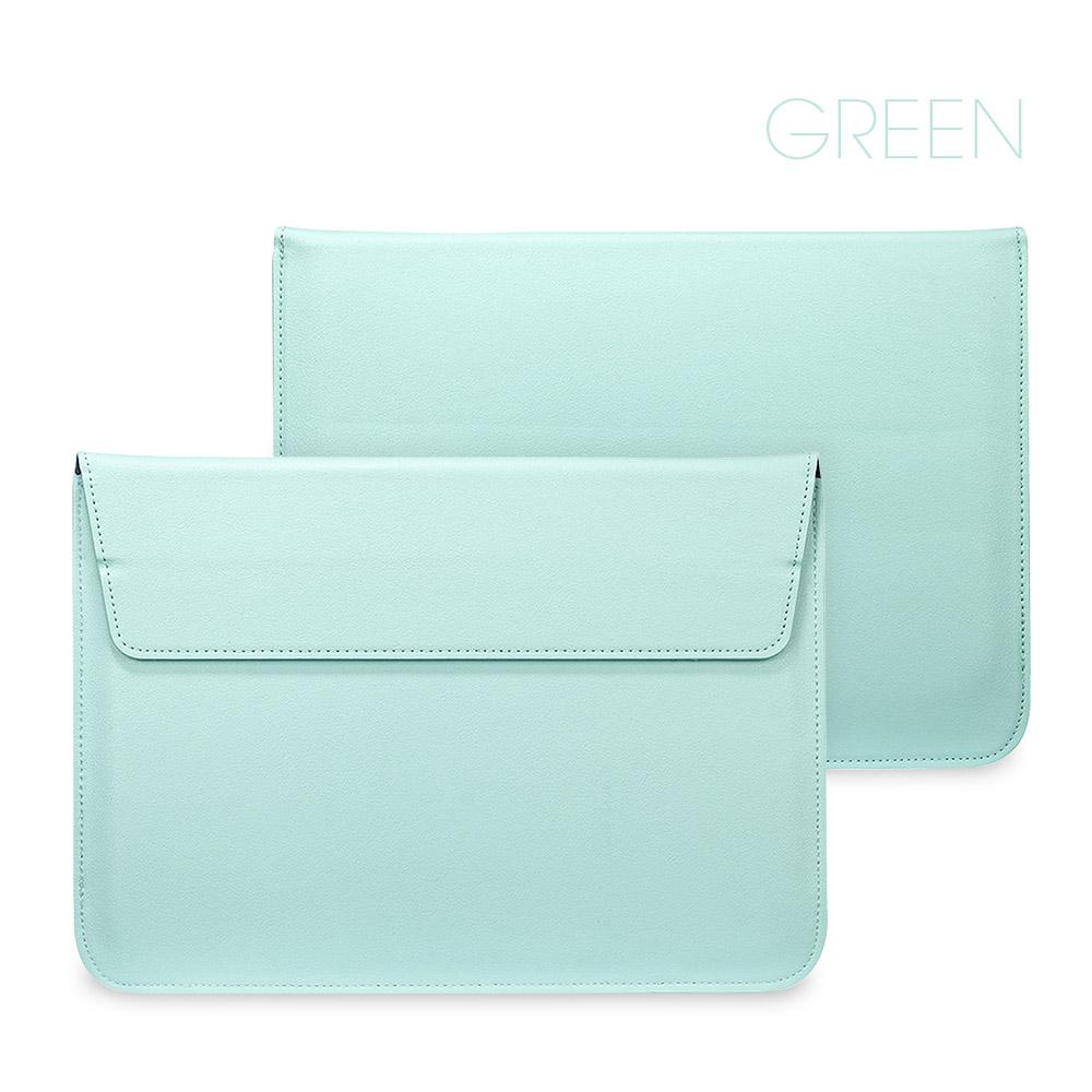 PU Leer Sleeve Beschermer Tas Case Voor Apple Macbook Air Pro Retina 11 12 13 15 Laptop Notebook Cover Voor Mac Book 13.3 inch 11-12 inch groen