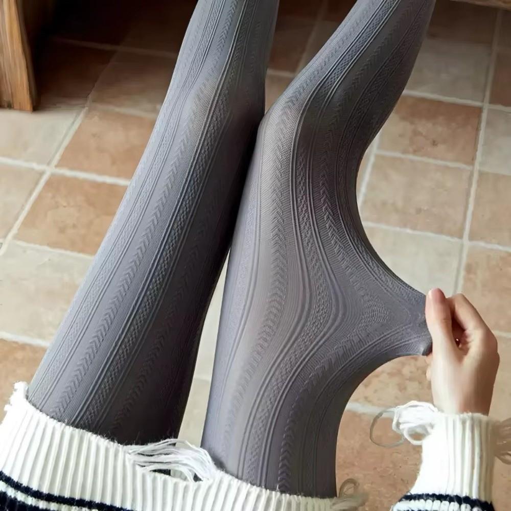 Vertical Stripes Women Tights Slim Tight Pantyhose Retro Female Hosiery  Autumn Winter