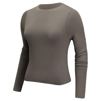 Dri-Fit Sports Casual Quick-Dry Long Sleeve T-Shirt Women Tops Mink-Brown FN3023-233
