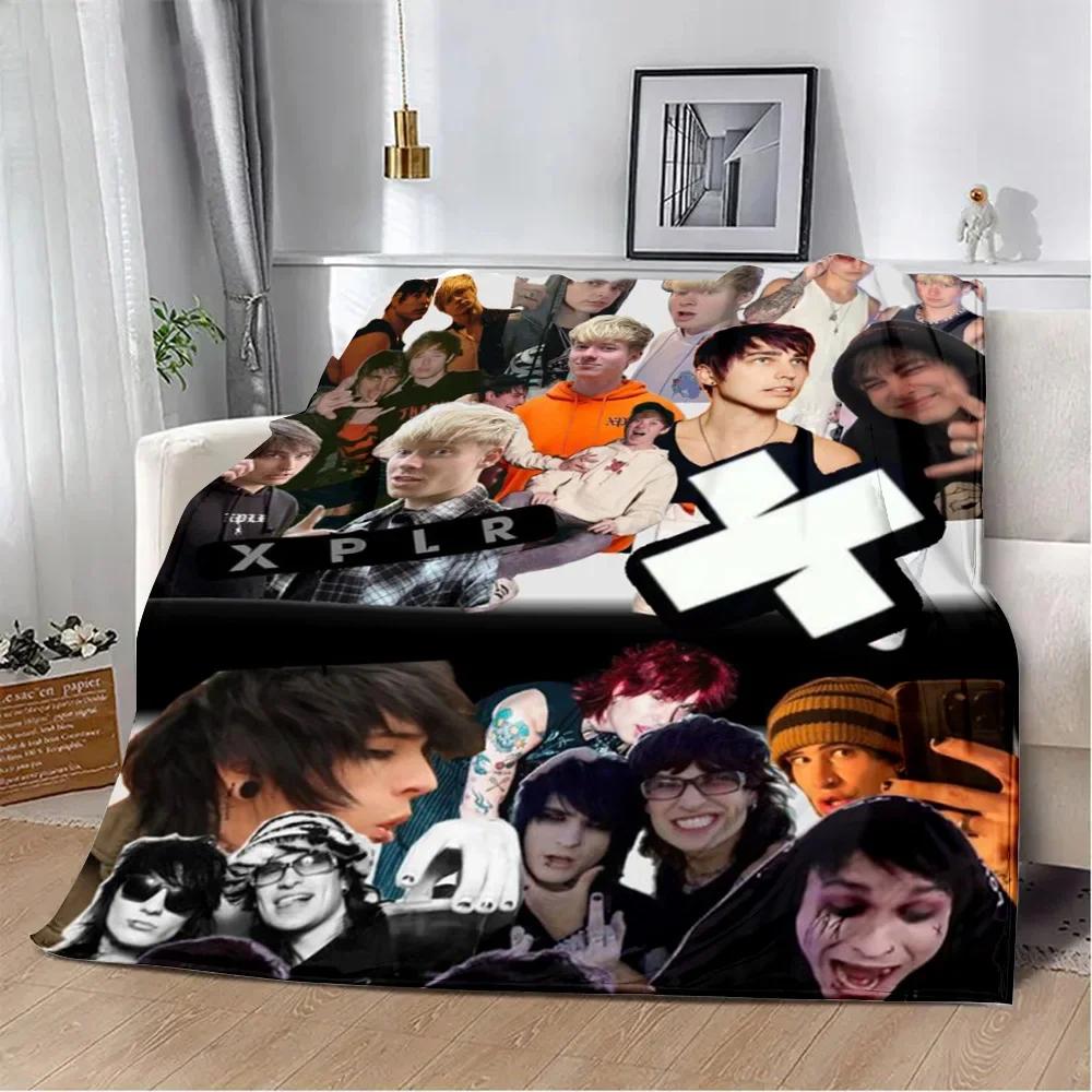 Sam and Colby XPLR Printed Blanket Picnic Blankets Warm Blanket Soft and Comfortable Blanket Home Travel Birthday Gift