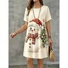 New Santa Claus Pattern Printed Women's Dress For Summer Christmas Casual Round Neck Short Sleeved Loose Pullover Dresses