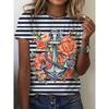 T-shirt da Donna Stampata 3D Estiva Traspirante Versatile Moda Top