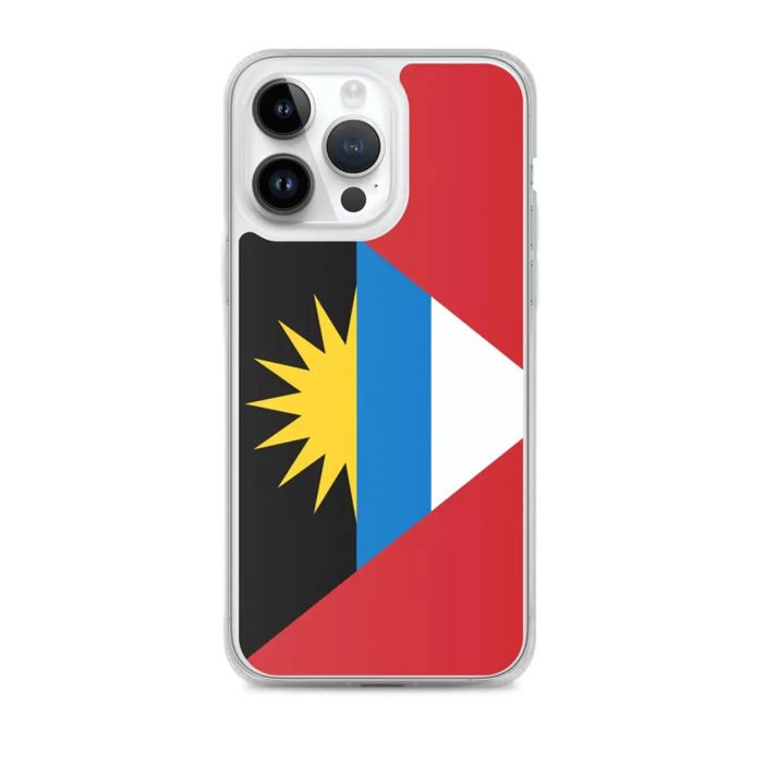 Coque iPhone - Antigua-et-Barbuda - Drapeau - Souple - Multicolore - Verticale