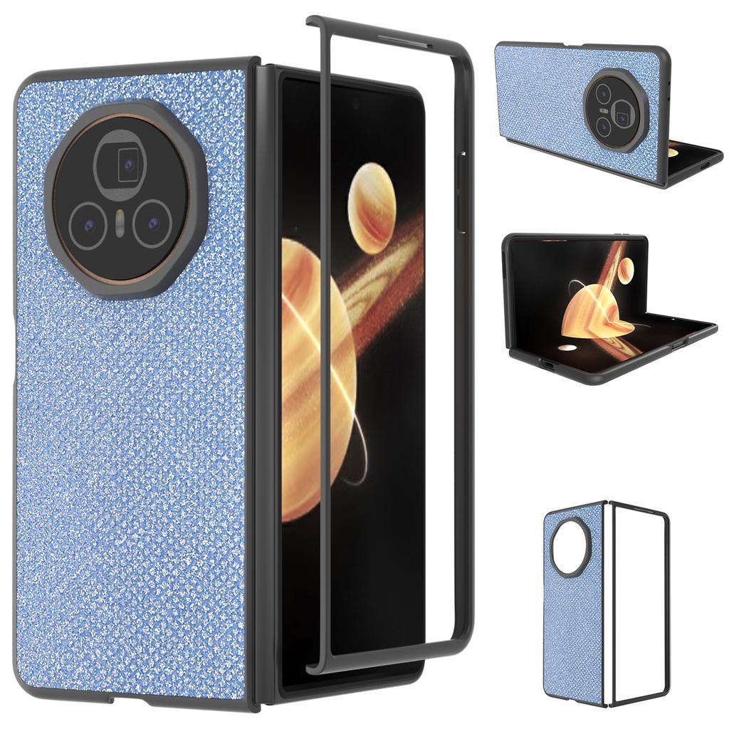 Für Honor Magic V3 5G Hülle Schwarzer Rand PU+PC Handyhülle Strass-Textur