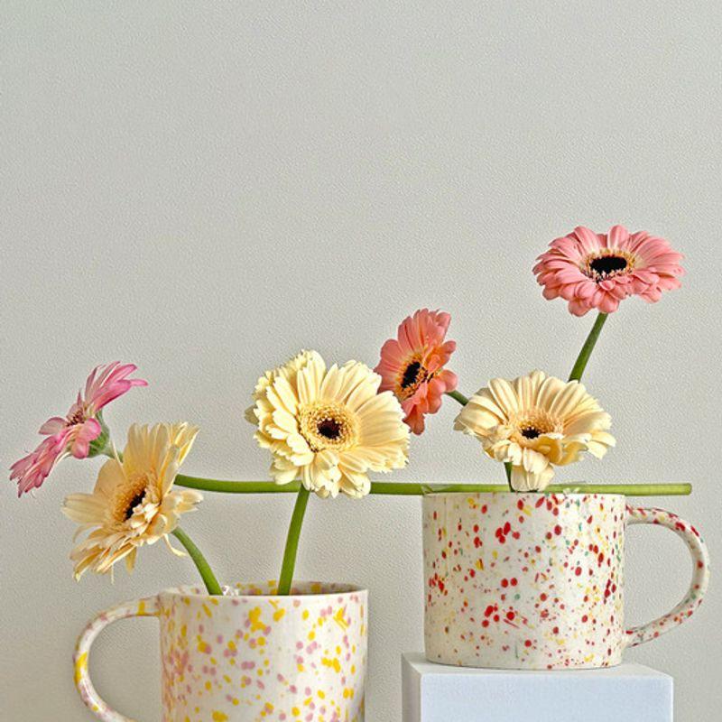 Elegant Table [Gift Set] Bloom Splash Mug 2-piece Gift Set (3-piece Housewarming Gift)