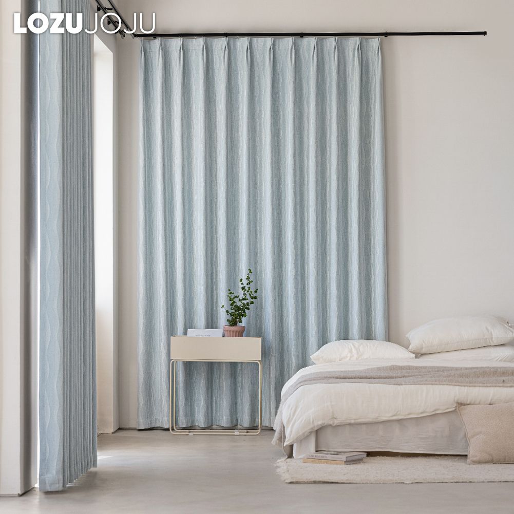 1PC LOZUJOJU Elegant Solid Color Blackout Curtain Double-sided Chenille Jacquard Thick Curtains for Bedroom Living Room Balcony Window for Home Decor