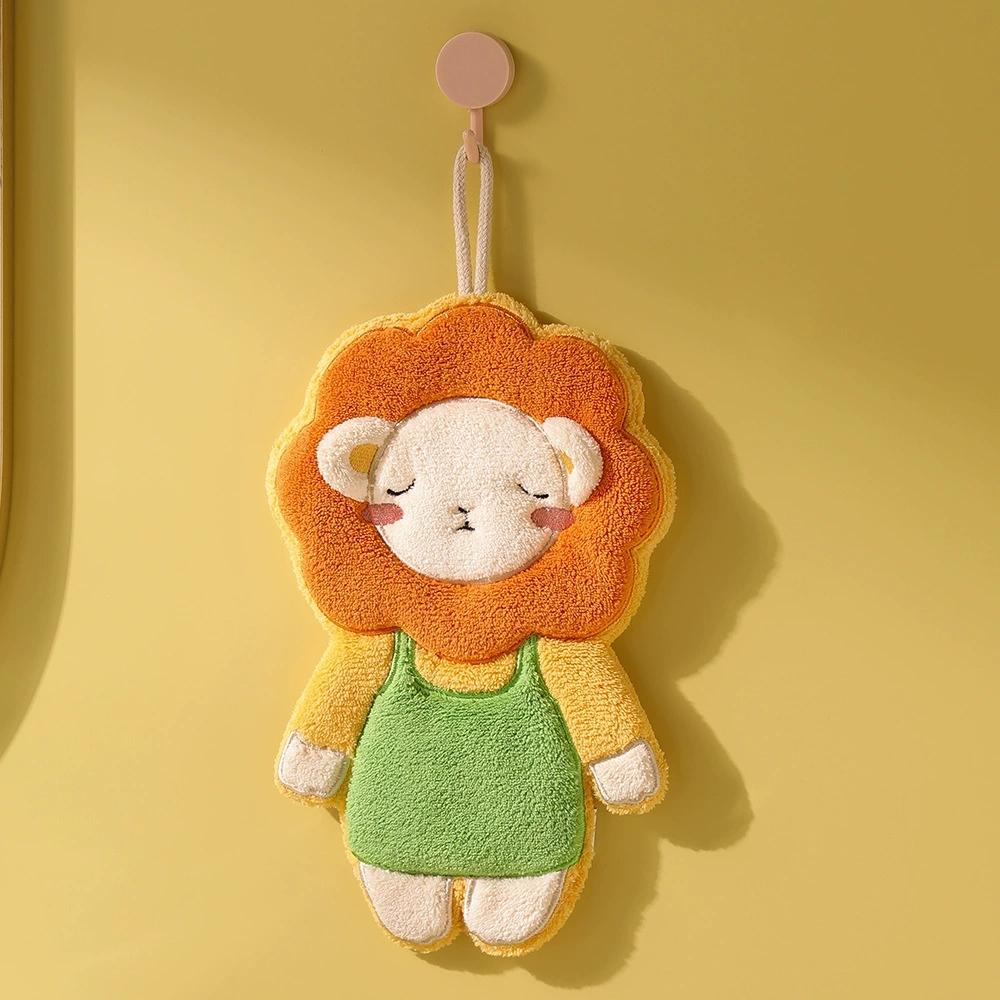 1Pc cute lion-shaped hand towel, a warm home decoration, animal-shaped hand towel suitable for kitchen and bathroom
