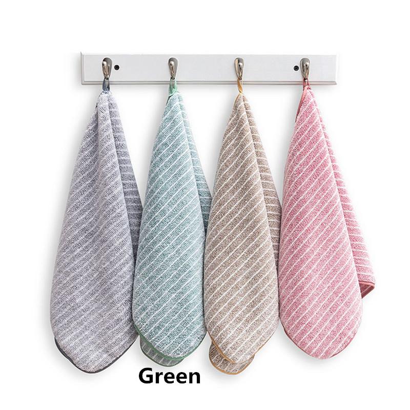 

1 шт. 34x75 см коралловое бархатное полосатое утолщенное мягкое впитывающее домашнее полотенце для ванной комнаты для взрослых 34x75cm зелёный