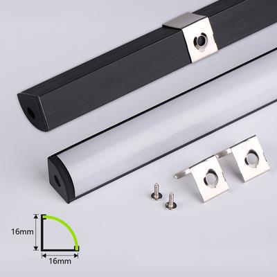 0,5 m/Stück V-Typ LED Schwarzes Aluminiumprofil mit milchiger Abdeckung Kanaldiffusor Wanddekor Eckschrank Bar Linie Rohr Streifenlicht
