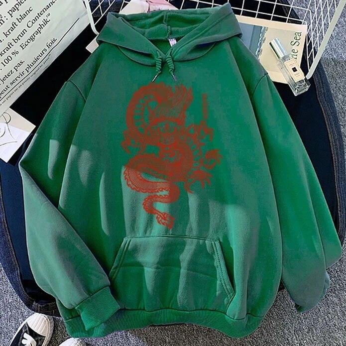 Mikiny Unisex Čínský drak s potiskem Mikina s kapucí Street Denně Ležérní Hip Hop Streetwear Unisex Harajuku Kabát s kapucí Velké velikosti Streetwear