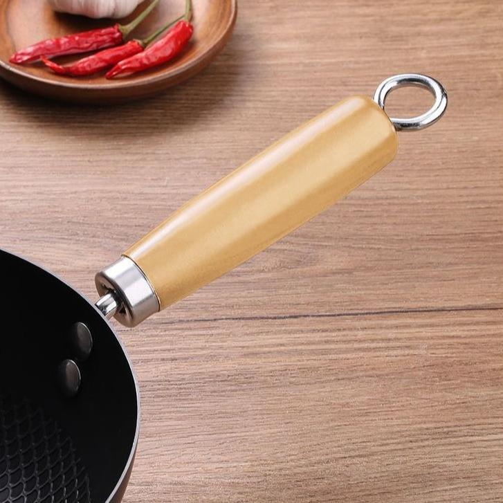 Mini Olla de Hierro Cocina de Inducción Wok Doméstico Gas Wok Especial Sartén de Fondo Plano Antiadherente Sin Recubrimiento