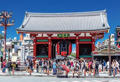 Cuties In 300 Piece Jigsaw Puzzle 90 Japanese Cities Kaminarimon Tokyo with Glue and Sponge [Made Japan] "Asakusa Gate" Taito-ku, (26x38cm) 300-446