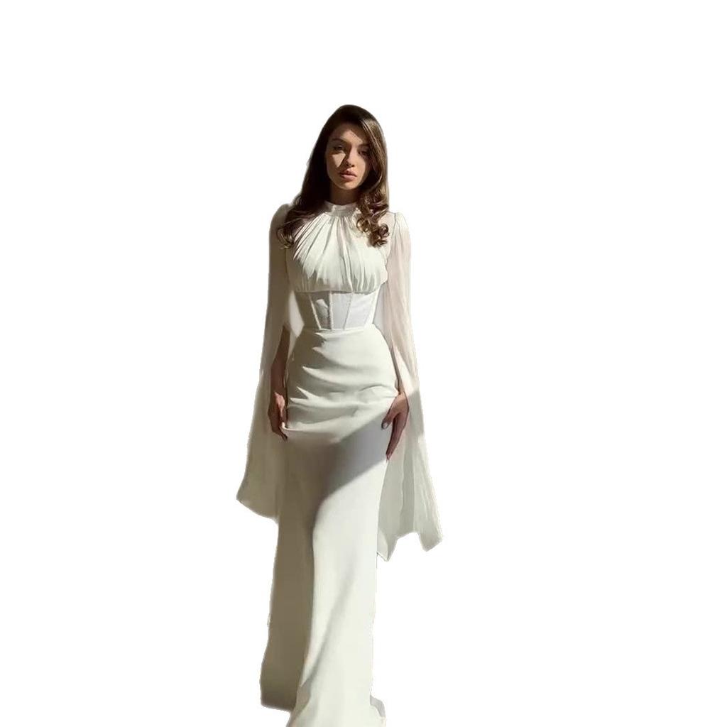 European and American spring new fashion and elegance temperament long-sleeved long dress smart elegant dress women