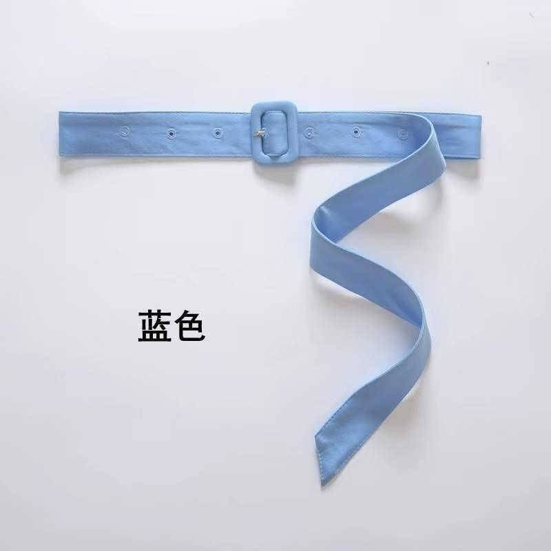 Elegant Women's Fabric Belt With Chiffon Decoration In Versatile Summer Dresses