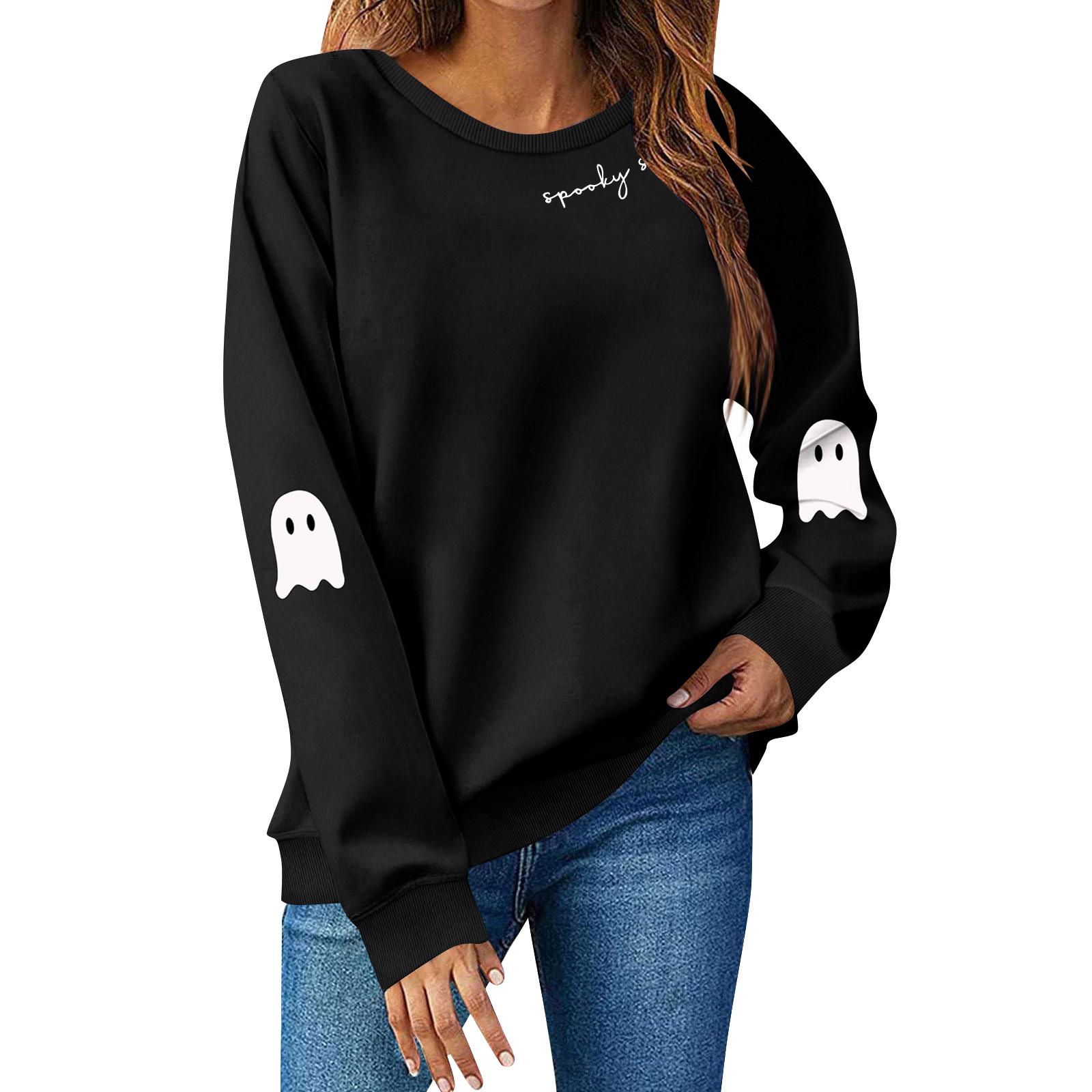 

Women s Sweatshirt Long Sleeve Casual Comfort Loose Lightweight Women s Sweatshirt L чорний