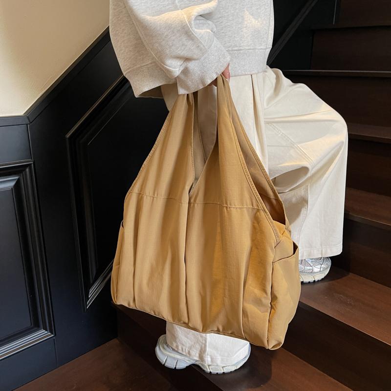 Handbag Lightweight Large Capacity Shoulder Bag Travel Bag Solid Color Tote Bag