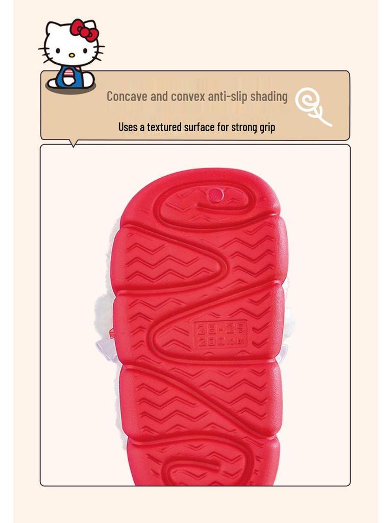 Sanrio Hello Kitty Kids' Winter Cotton Slippers - Cute, Non-Slip, Warm Indoor Footwear for Girls