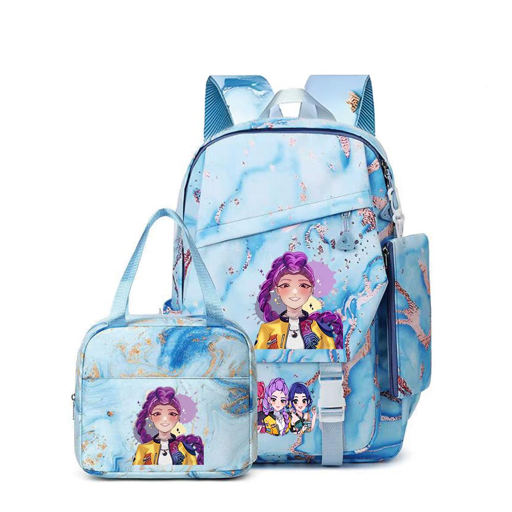 Witch Hunters Three-Piece Backpack Kpop Demon Unters Printed Backpack Lunch Bag