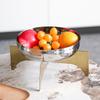 Metal Footed Bowl Modern Living Room Fruit Plate Restaurant Desktop Storage Tray Simple Home Organize Round Decorative Bowl
