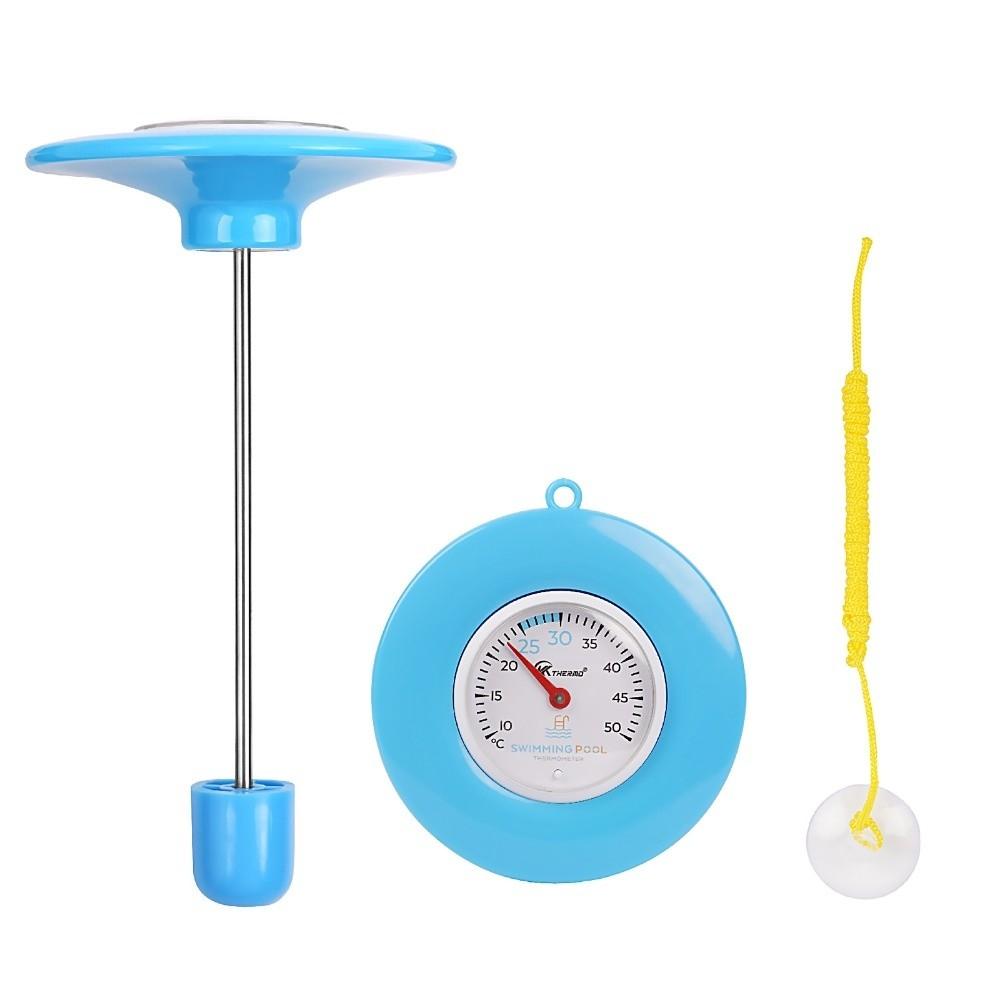 Mechanical Gauge Floating Pool Thermometer Waterproof Swimming Pool Thermometer  Spa Light blue B style