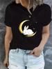 Women'S Summer Short-Sleeve Printed T-Shirts, Fashionable and Casual, Machine-Washable Comfortable Fit 2D Flat Printing