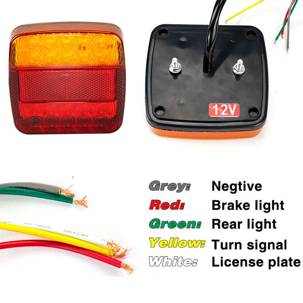2Pcs Trailer Tail Lights Super Bright 12V Taillight Turn Signal Indicator Rear Reverse Brake Stop Lamp for Trailer Truck Caravan