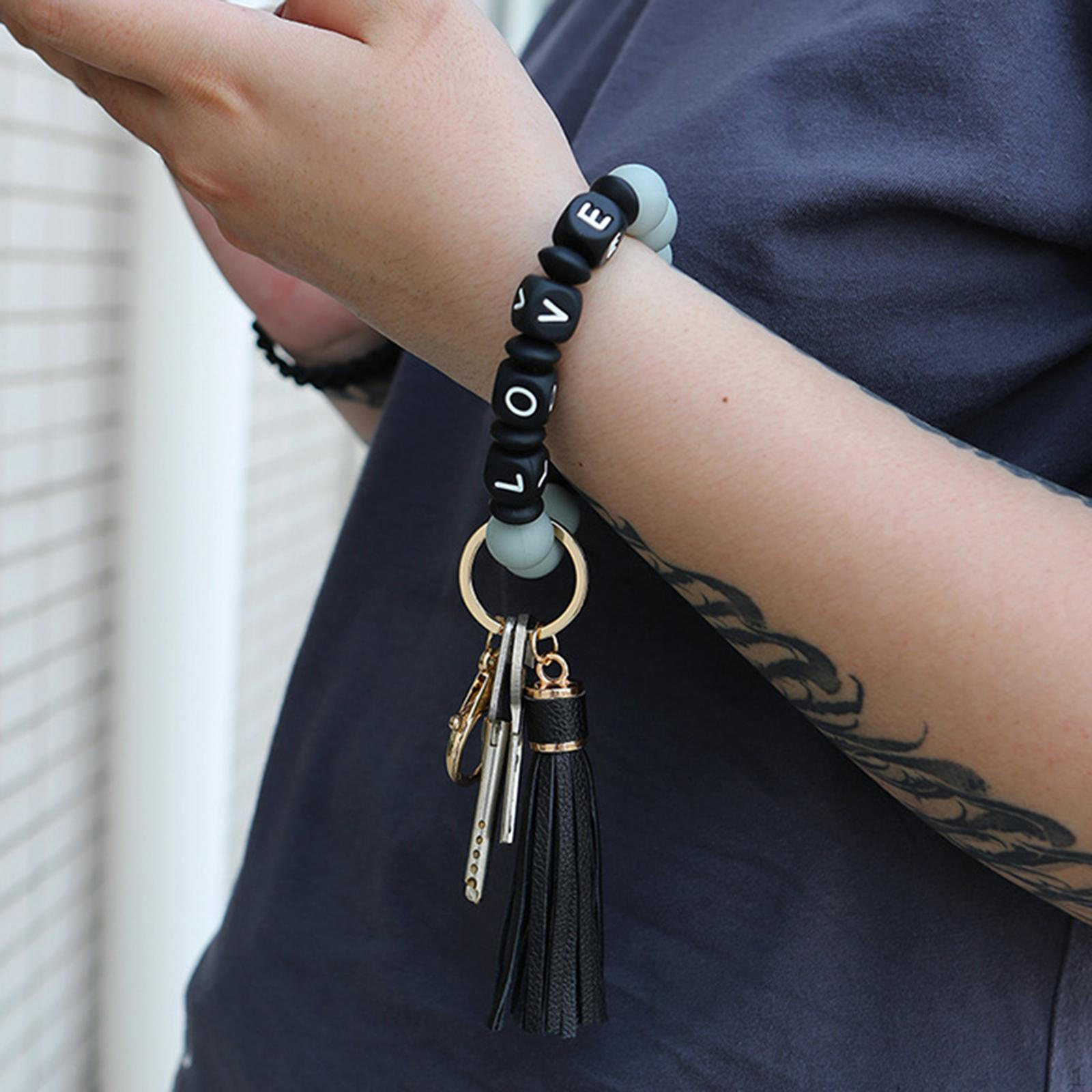 

Симпатичный браслет брелок для ключей ж / кисточка уникальное брелок бисерный держатель брелока красочный аксессуар