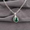 Natural Green Onyx Gemstone 925 Stamped Silver Jewelry Partywear Zircon Pendant CZP-7-5