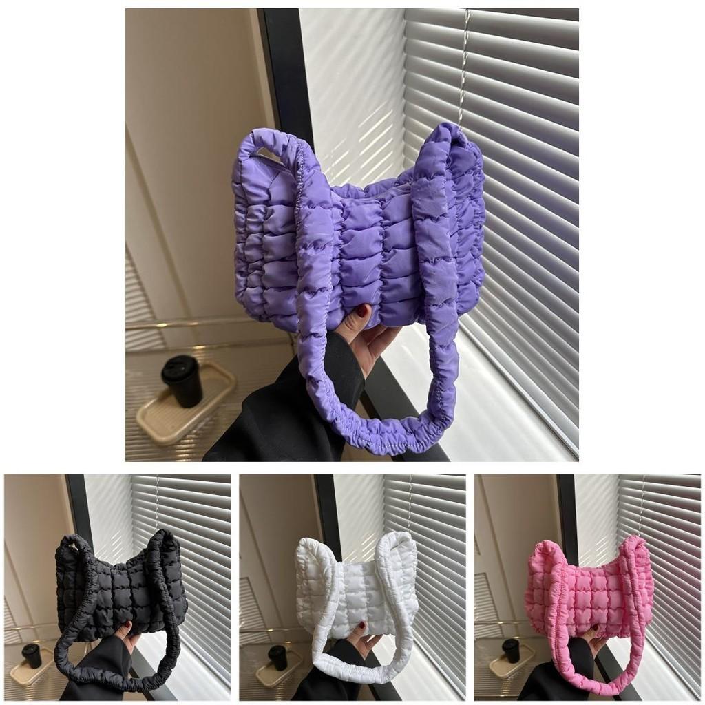 Elegant Solid Color Pleated Women's Handbag For Casual Outfits Available In Multiple Colors