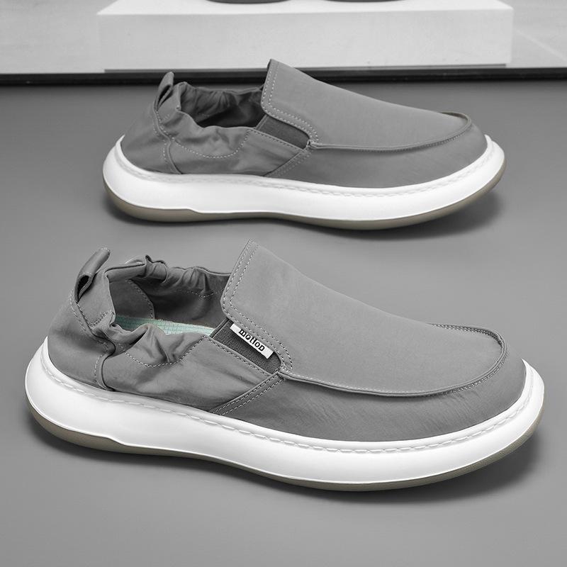 

Модная мужская обувь Летняя парусиновая обувь из ледяного шелка 2025Новая Дышащая Повседневная обувь Модные кроссовки для мужчин Лоферы Слипоны Zapatillas Hombre 39 серый