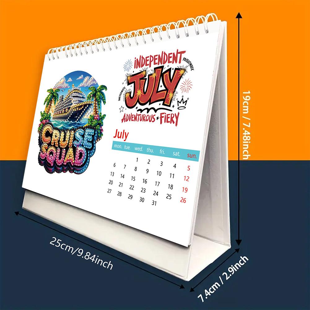 2026 Calendar Diamond Painting Calendar Set Diamond Painting Kit DIY Diamond Art Desk Calendar for Home Office School Scheduling