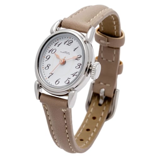 Fieldwork Women's Analog Watch with Leather Strap, Simple and Lightweight, Oval Leather Strap, Gray, ST292-2