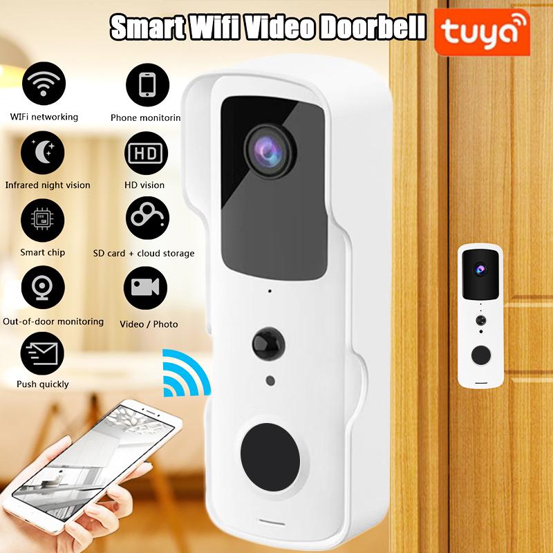 

V30S Tuya Wireless Home Video Doorbell Remote Monitoring WiFi Intercom Doorbell White